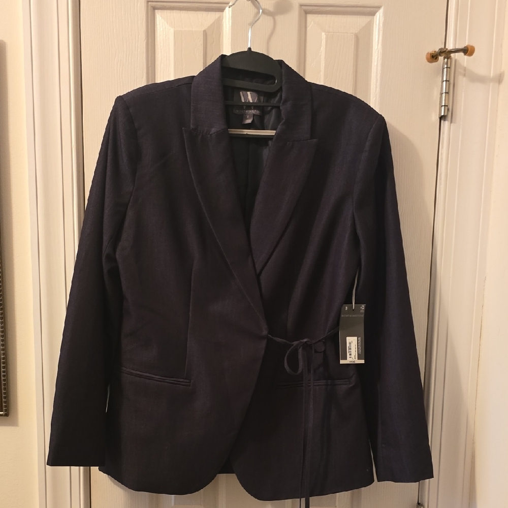 WORTHINGTON BRAND WOMEN'S NAVY BLUE DENIM BLAZER SIZE 8